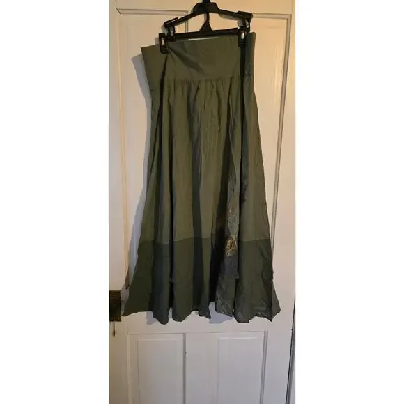 Blue Fish 100% cotton hand painted layered A-line skirt, size 11 NWT - Picture 1 of 8